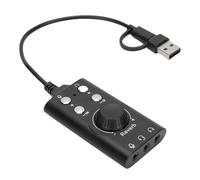 VBESTLIFE Carte Son USB, Carte Son Stéréo Externe avec Contrôle de Volume, Adaptateur Audio Jack 3,5 Mm USB à 3,5 Mm pour PC, Ordinateur Portable, Bureau, Casque, etc.