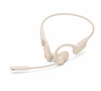 VBESTLIFE Casque à Conduction Osseuse, Casque sans Fil Bluetooth 5.3 à Suppression de Bruit AI étanche IPX6 avec Micro, Touche Muette pour Les Sports de Plein Air (Abricot)