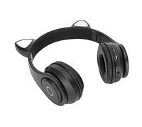 VBESTLIFE Casque Bluetooth Oreille de Chat, écouteur sans Fil Bluetooth Mignon, pour Enfants, Conception de Lumières LED Oreille de Chat(Le Noir)