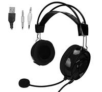 VBESTLIFE Casque de Jeu Filaire pour PUBG, Casque RGB Multicolore avec Microphone Omnidirectionnel, Doubles Prises 3,5 Mm et Prises USB (Noir)