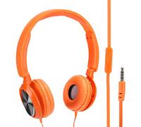 VBESTLIFE Casque Filaire pour Enfants, Casque de Musique Portable sur L'oreille pour Enfants, Casque D'ordinateur de Téléphone Portable Multifonctionnel à Réduction de Bruit Stéréo de 3,5 Mm(Orange)