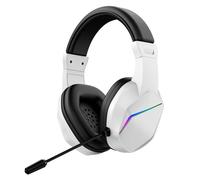 VBESTLIFE Casque Filaire USB A, Son Surround 7.1 avec Microphone Antibruit, éclairage RVB, Coussin en Mousse à Mémoire de Forme, pour PC (White)