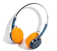 VBESTLIFE Casque Rétro, écouteurs Intra-Auriculaires sans Fil Bluetooth 6.0 avec Microphone, Son Haute Résolution, Basses Profondes, pour Les Jeux D'appels Musicaux (Bleu Transparent)