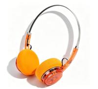 VBESTLIFE Casque Rétro, écouteurs Intra-Auriculaires sans Fil Bluetooth 6.0 avec Microphone, Son Haute Résolution, Basses Profondes, pour Les Jeux D'appels Musicaux (Orange translucide)