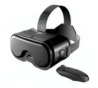 VBESTLIFE Casque VR pour Téléphone iOS Android, FOV Réglable à 120°, Lunettes 3D VR Anti-lumière Bleue avec Contrôleur Bluetooth pour Jeux, Films, Visites Virtuelles (Black)