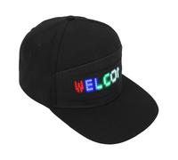 VBESTLIFE Chapeau Programmable Bluetooth coloré de Chapeau de LED pour des Clubs de Noël de Carnaval, Matériel de Coton (noir)