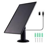 VBESTLIFE Chargeur de panneau solaire 8 W pour caméras de sécurité extérieures avec port micro USB et USB C pour anneau pour caméra, câble de 9,8 pieds, réglable à 360° (noir)