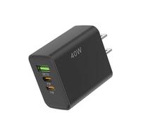 VBESTLIFE Chargeur Mural USB C, Bloc de Chargeur USB C de 40W 3 Port, Bloc de Charge Rapide, 2 Type C + 1 USB A Port Mur (Black)