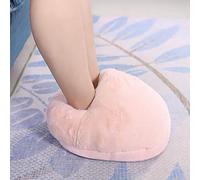 VBESTLIFE Chauffe-Pieds Chauffant électrique, Tissu en Peluche Doux et Coussin Chauffant Rapide USB pour Femmes et Hommes, Pantoufles Chauffantes USB (Rose)