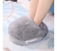 VBESTLIFE Chauffe-Pieds Chauffant électrique, Tissu en Peluche Doux et Coussin Chauffant Rapide USB pour Femmes et Hommes, Pantoufles Chauffantes USB (Gray)