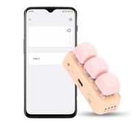 VBESTLIFE Clavier à 3 Touches, Clavier Macro Mécanique Programmable avec Rétroéclairage RVB et Touches Incurvées Ergonomiques, pour L'édition de Musique de Jeu sur PC (Pink)