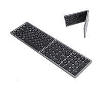 VBESTLIFE Clavier Bluetooth Pliable, Clavier sans Fil Ultra-Fin avec Pavé Numérique Indépendant pour Smartphone/Tablette, Prise en pour pour iOS/pour Android/pour Windows(Gris)