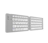 VBESTLIFE Clavier Bluetooth Pliable, Clavier Ultra Fin Rechargeable Compatible pour iOS, pour Android, pour pour Smartphone, Tablette et Ordinateur Portable (Gris et Blanc)