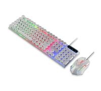 VBESTLIFE Clavier câblé et Combo de Souris, Pleine Grandeur, Punk Rétro, Clavier à L'épreuve D'éclaboussure, Rétro-éclairage, Souris Optique 1600dpi, pour Ordinateur Portable PC (Ensemble Punk