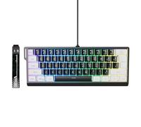 VBESTLIFE Clavier de Jeu 60%, rétroéclairé Rvb, Compact, Anti-Image Fantôme, sans Conflit, 61 Touches, Clavier Filaire de Jeu Mécanique pour PC et Ordinateur Portable (Noir Blanc)