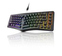 VBESTLIFE Clavier de Jeu à 69 Touches, Ergonomique en Forme de V, rétroéclairé RVB, Sensation Mécanique, Clavier Filaire USB avec éclairage 7 Couleurs pour Ordinateur Portable