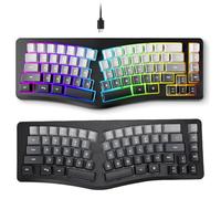VBESTLIFE Clavier de Jeu Ergonomique USB câblé, 69 Touches Compactes RVB Rétro-éclairées 7 Couleurs, Sensation Mécanique pour Les Victoires, Fiche de Pliage de Conception de clé