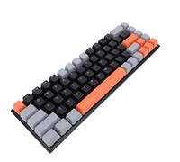 VBESTLIFE Clavier de Jeu Mécanique, 60% 68 Touches RVB câblé avec Un Commutateur Bleu et 3 Touches de Couleur, pour Les Jeux et la Frappe des Ordinateurs Portables PC (Noir Gris Orange)