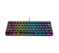 VBESTLIFE Clavier de Jeu Mécanique 60%, Clavier Russe et Anglais, de Jeu Portable Compact USB Filaire Rvb à 61 Touches (Black)
