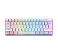 VBESTLIFE Clavier de Jeu Mécanique 60%, Clavier Russe et Anglais, de Jeu Portable Compact USB Filaire Rvb à 61 Touches (White)