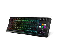 VBESTLIFE Clavier de Jeu Mécanique Filaire à 78 Touches avec 6 Touches Macro Programmables LCD, Rétroéclairage RVB, Conception Compacte sans pour Les Créateurs de Contenu (Black)