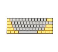 VBESTLIFE Clavier de Jeu Mécanique Portable 60% rétroéclairé par LED, Mini Clavier de Bureau Filaire Compact à 61 Touches, Sensation de Main Confortable, pour (Jaune Gris