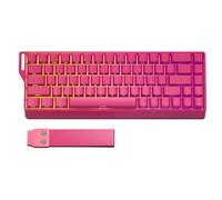 VBESTLIFE Clavier de Jeu Mécanique sans Fil 60%, USB/BT5.0/2.4G, Clavier de Jeu RGB Tri-Mode avec Touches PBT Imprimées sur Le côté (Rouge)