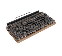 VBESTLIFE Clavier de Machine à écrire Rétro, Clavier Mécanique Fil Vintage à 83 Touches avec Capuchon Rond en Métal pour Ordinateur de Bureau, Ordinateur Portable, Téléphone (Couleur du Grain