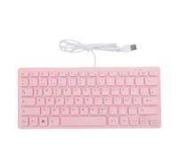 VBESTLIFE Clavier D'Ordinateur câblé, Clés Compactes 78 Clavies Silencieux, Plug Play USB Keyboard, Keys Edge Ronded, Rose, pour Ordinateur Portable PC (Version Allemande)