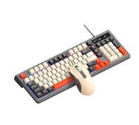 VBESTLIFE Clavier et Souris de Jeu Mécaniques, Clavier Flottant à 98 Touches rétroéclairé par LED, D'Ordinateur Filaire Anti-fantôme Complet pour Ordinateur Portable PC (Ensemble Gris)