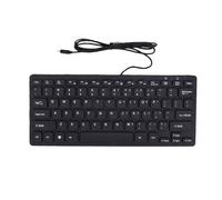 VBESTLIFE Clavier Filaire de Type C, Silencieux, Léger et Silencieux, 78 Touches, Conception Ergonomique Compacte avec Touches Multifonctions, pour Ordinateur, PC, Ordinateur Portable, (Black)