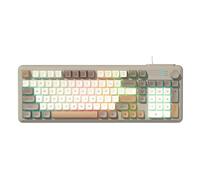 VBESTLIFE Clavier Filaire USB, Clavier élégant à 3 Couleurs avec Bouton Personnalisable et éclairage Noir RVB, pour PC Portable de Jeu