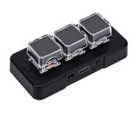 VBESTLIFE Clavier Macro à 3 Touches, Mini Clavier Programmable Bluetooth Filaire pour Ordinateur Portable et de Bureau (Black)