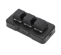 VBESTLIFE Clavier Mécanique à 3 Touches, Clavier Filaire USB Programmable avec Pilote personnalisé pour Jeu Vidéo PC, pour Wins, Linux, OS X (Black)