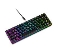 VBESTLIFE Clavier Mécanique à Double Langue 68-Clés RVB RV-Backlit | Conception Compacte avec 10 Millions de Clés durabilité | USB Type-C câblé pour Les Jeux et la Frappe (Black)