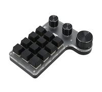 VBESTLIFE Clavier Mécanique à Une Main, Clavier Macro Programmable RVB à 12 Touches avec 3 Boutons de Réglage, Connexion USB Bluetooth, pour Les Jeux au Bureau et à la Maison