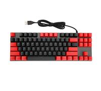 VBESTLIFE Clavier Mécanique Bicolore de Jeu, Filaire USB Rétroéclairé RVB Ultra Fin Avec Interrupteurs Bleus, Pour PC Gamer (Noir Rouge)