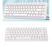 VBESTLIFE Clavier Mécanique de Jeu 60% Ultra Compact à 68 Touches de Type C avec Interrupteur Rouge, éclairage RVB, pour Ordinateurs Portables Wins, Blanc