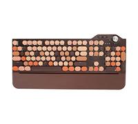 VBESTLIFE Clavier Mécanique sans Fil avec Rétroéclairage LED, 3 Modes, Bouton de Contrôle du Volume, Interrupteurs Bleus, Remplaçable à Chaud, Réglage de la Lumière, Longue Durée de Vie