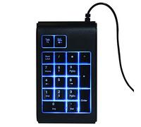 VBESTLIFE Clavier numérique rétroéclairé, Clavier numérique à Respiration Tricolore à Sensation mécanique Filaire USB à 19 Touches(Noir)