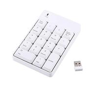Vbestlife Clavier numérique USB sans fil 2,4 GHz 18 touches pour ordinateur portable et PC Blanc