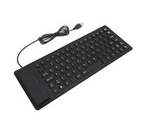 VBESTLIFE Clavier pliable en silicone, câble USB, 85 touches, étanche, silencieux, toucher doux, étanche et flexible pour ordinateur portable et de bureau (noir)