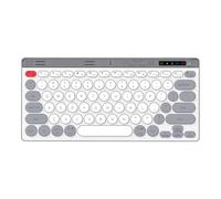 VBESTLIFE Clavier sans Fil à 78 Touches, Double Mode 2,4 G BT, 3 Appareils, Interrupteur à Ciseaux, Clavier Fin avec Chargement de Type C, pour Ordinateur Portable, Tablette de Bureau (White)