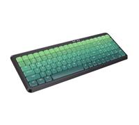 VBESTLIFE Clavier sans Fil, Connexion BT et 2,4 G, Interrupteur à Ciseaux, Faible Bruit, pour Ordinateur Portable, Tablette, Smartphone (Dégradé Noir Vert Double Mode)