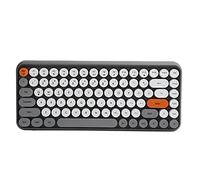 VBESTLIFE Clavier sans Fil Mécanique élégant, Clavier de Jeu Rond Rétro de Touches Bluetooth 84 Touches, pour Les Jeux à Domicile de Bureau(Gris)