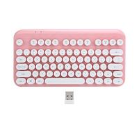 VBESTLIFE Clavier sans Fil Punk, 2.4G, 75 Touches, Ergonomique, Clavier, Accessoire d'ordinateur, pour la Maison, Le Bureau d'affaires(Rose)