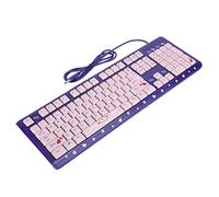 VBESTLIFE Clavier Ultra Fin Silencieux USB Filaire Dessin animé Mignon pour Bureau à Domicile Ordinateur Portable Rose Support Réglable étanche pour Ordinateur Portable et Jeux (Mauve Rose)