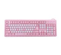 VBESTLIFE Clavier USB Filaire, Clavier Silencieux Ultra-Mince Filaire Mignon Dessin animé Universel pour Ordinateur Portable de Bureau à Domicile(Rose)