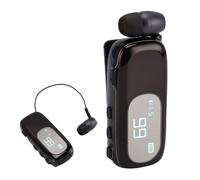 VBESTLIFE Clip Rétractable sur Le Casque Bluetooth, Casque de Bruit sans Fil avec Un écran LCD Affichage des Appels sans Conduite pour Conduire (Noir Brillant électroplé)