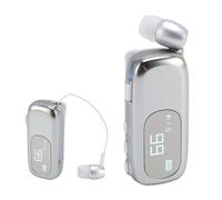 VBESTLIFE Clip Rétractable sur Le Casque Bluetooth, Casque de Bruit sans Fil avec Un écran LCD Affichage des Appels sans Conduite pour Conduire (Argent Vif électropulaire)